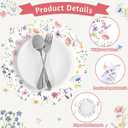 60Pcs Spring Flower Paper Placemats, 13.5 Inch Disposable Floral Placemat Round Wildflower Butterfly Place Mats Scalloped Table Mat for Mother's Day Wedding Banquet Baby Shower Bridal Shower Tea Party