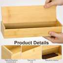 Cabilock Wooden Cutlery Box with Lid, Kitchen Chopsticks Box Utensils Drawer Organizer Bamboo Storage Case Countertop Silverware Container for Tableware