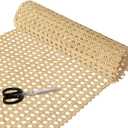 18'' Width Rattan Cane Webbing Roll Caning Material Weave Rattan Fabric Furniture for Caning Projects Pre Woven Open Mesh Cane for Cabinet Bed Chair Repair Material DIY Supplies(2 Feet)
