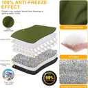 Backflow Preventer Cover Insulated (5F) with Thick 7 Layers Fabric, 30" W x 24" H with Aluminum Foil Layer for Winter Pipe Freeze Protection, Sprinkler Covers for Outside (Green)