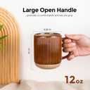 GBhome 12oz Coffee Mugs Set of 4, Handmade Stoneware Coffee Mugs Set with Large Handle for Cappuccino/Latte/Tea/Hot Cocoa, Dishwasher & Microwave Safe, Caramel