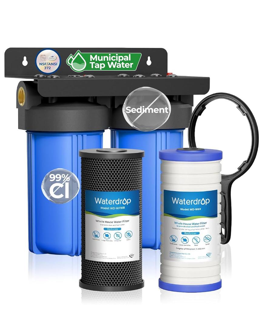 Waterdrop WHF21-BG 2-Stage Whole House Water Filter System, 5 Micron