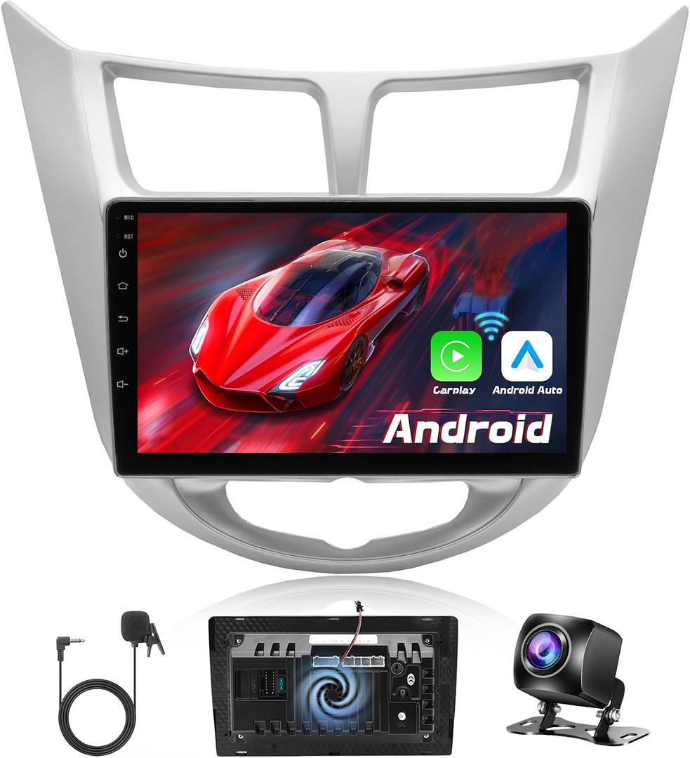 Heat Dissipation 2+64G Android Car Radio for Hyundai Accent 2012 2013 2014 2015 2016 2017 Wireless CarPlay Android Auto 9 inch IPS Touch Screen Stereo DSP Bluetooth GPS WiFi Backup Camera Mic