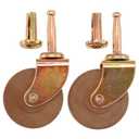 Van Dyke's Restorers Classic Wooden Wheel Ball Bearing Steel Stem Caster, 1 1/4 Inches Wheel Diameter (Set of 2)