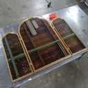 BAODANFU 3 Way Mirror Bathroom, Trifold Vanity Mirrors for Bathroom Bedroom, Large Arch Mirrors Decorative Vintage Gold, Adjustable Makeup Mirror for Braiding Hair 360 Way Tabletop & Wall Mounted