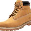 Work Boots for Men Waterproof Soft Toe Non Slip Comfortable Leather Workboots Size 9.5