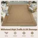 MontVoo-Outdoor Rug-Patio Rug 5x7 ft Polypropylene Indoor Outdoor Rugs Outdoor Carpet for Patio Deck Balcony Porch, Textured Weave, Durable for High Traffic, Fade-Resistant, Modern Neutral Brown