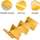 Gold Taco Holder Stand with Handles for Party, Set of 6 Stainless Steel Taco Tray, Rack Holds Up to 3 Tacos Each Stackable storage, Dishwasher Oven safe
