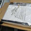 GLAXYFUR Oval Storage Ottoman Bench, Sherpa Foot Rest, 43 Inch Folding Chest for Living Room, Bedroom, White