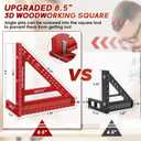 8.5 Inch Large Carpenter Square Multi-Angle Measuring and Marking & Creating Spacing Marks,15-90 Degrees Angle Marking Square,Marking Gauge
