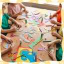 100 Pcs Easter Egg Bunny Cutouts with Photo Space Easter Bulletin Board Decorations with Glue Spring Decor DIY Craft for Classroom School Party Supplies Gifts