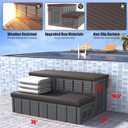 Hot Tub Steps, Outdoor Spa Steps with Storage, Non-Slip & Sturdy Hot Tub Stairs, 36 Inches Long, Coffee&Gray