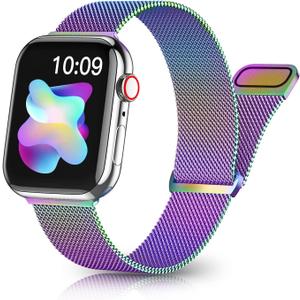 Magnetic Band Compatible for Apple Watch Bands Women Men 40mm 38mm 41mm 42mm 46mm 44mm 45mm 49mm, Stainless Steel Mesh Metal Sport Strap Wristband iWatch Series 11 10 9 8 7 6 5 4 3 2 1 SE Ultra