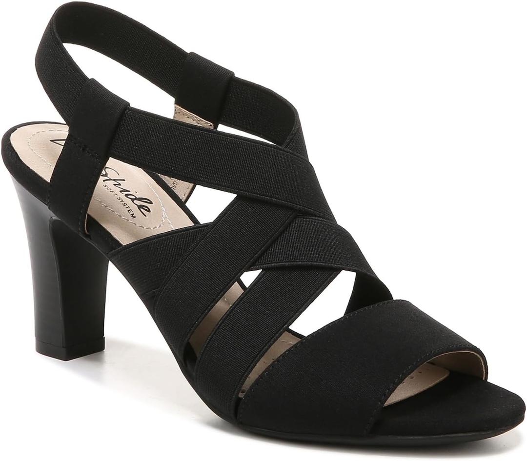 Lifestride Women's Charlotte Strappy High Heel Sandal (5, Black)