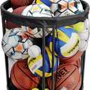 Ball Storage Bin, Sports Ball Storage Cart, Ball Holder with Wheels for Basketball, Soccer, Garage, School, Indoor, Outdoor Ball Basketball Storage Rack Upgraged (XL)