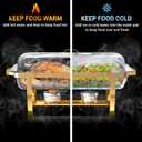 Chafing Dishes for Buffet, 8 Qt High Grade Chafing Dish Buffet Set, Rolled-Edge Design Food Warmers for Parties, Buffet, Wedding, Birthday, Camping 4 Pack 7 Pans [Gold]
