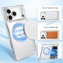 OOK Magnetic Case Made for iPhone 17 Pro 6.3 Inch (Compatible with MagSafe) Clear Phone Cover with Screen Protector Soft TPU Anti-Scratch Shockproof Protective Case for Women Men - Silver