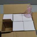 ECHFSM Glass Candlestick Holder, Striped Taper Candle Holders, Set of 6 Candle Holders for Table Centerpieces, Home Decor, Weddings, Festival and Parties (Pink Stripe)