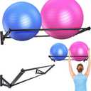 Exercise Ball Holder, Stability Ball Holder, Yoga Ball Holder, 49 inch Stability Ball Storage Rack,Wall Mounted Large Stability Ball Storage Rack for Gyms and Studios and Home Gym