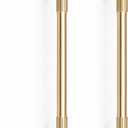 RZDEAL 4pcs Solid Brass Gold Cabinet Pulls, 6-1/4-Inch Hole Centers for Kitchen Cupboard Handles Modern Drawer Dresser Pulls Bathroom Brushed Brass Cabinet Pulls Wardrobe Door Handles