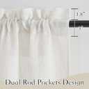 RYB HOME Kitchen Curtains Over Sink 36 inches Length, Linen Blend Semi Sheer Light Filtering Tiers for Camper Bathroom Cafe, Small Curtains for Door Window, W 26 x L36, Linen, 2 Panels Set