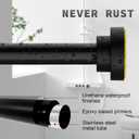 Thestoa Shower Curtain Rod Adjustable 43-78 inch, 1"Diameter Spring Tension Curtain Rod No Drill, Anti-Rust Non-Slip Shower Rod, Black Shower Curtain Rod for Bathroom Tension