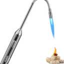 Long Grill Lighter,Refillable Butane,Windproof Flexible with Visual Fuel Window for Candles Grill BBQ Fireplaces Kitchen Camping(Butane Gas Not Included) (1 Count)