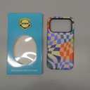 Goodon for iPhone 17 Pro Case - Wireless Charging - Dual-Layer Hard Shell & Silicone Cover - Protective Phone Case with Cute Wildflower Designs for Women - Colorful Checker Mosaic