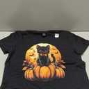 Retro Black Cat Pumpkin Halloween Costume Fall Autumn Season T-Shirt, Small