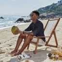 COOFANDY Men's Casual Henley Shirts Long Sleeve Band Collar Lightweight Beach Shirts Summer T-Shirts (M)