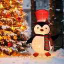 Lighted Penguin Outdoor Christmas Decorations - 28 inch Light up Penguin with LED Lights, Pre-lit Penguin with Top Hat Holiday Ornaments Yard Decor for Home, Lawn and Front Yard