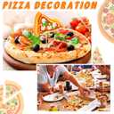80 Pcs Pizza Party Decorations Cutouts with Glue Point Dots DIY Bulletin Board Cutouts 10 Designs Paper Pizza Cut Outs for Birthday Food Restaurant Themed Party Supplies