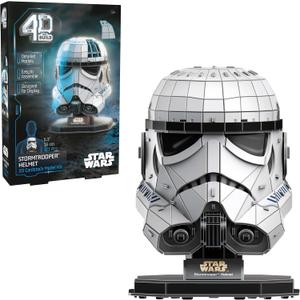 4D Build, Star Wars Stormtrooper Helmet 3D Model Kit with Stand, Star Wars Collectibles & Desk Dcor, Adult Puzzles, Building Toys, 121 Pieces, 3D Puzzles, Gift Ideas for Ages 12 & Up