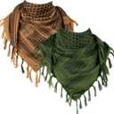 FREE SOLDIER Scarf Military Shemagh Tactical Desert Keffiyeh Head Neck Scarf Arab Wrap with Tassel for Men Women (Coyote Brown and Army Green)