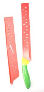 Jacent Brite Concepts 11.5" Watermelon Knife & Blade Cover BPA Free Soft Grip 2 Packs