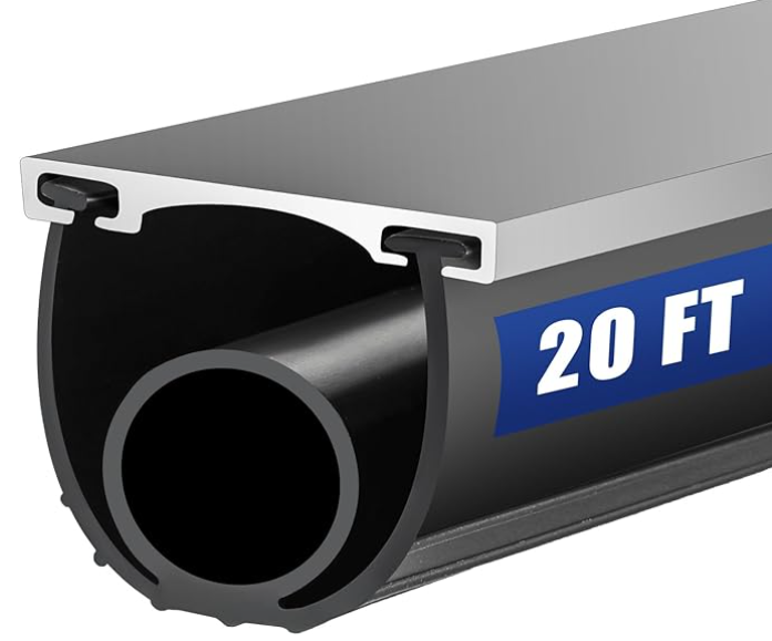 Garage Door Seals Bottom Rubber Strip, Weather Stripping Kit Seal Strip Replacement, Universal Weatherproof Threshold Buffering Sealing Rubber 4" Width (1/4 Inch T-End, 20FT Long)