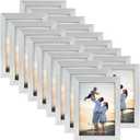 Hoikwo 18 Packs 3.5x5 Silver Multi Picture Frames Set for Family Photos, Artwork, Light weight Bulk 3.5 by 5 Frames Pack for Wall Hanging and Table, Stylish Picture Frames (3.5x5-18 pack)