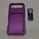 For iPhone Air Case Wallet with Card Holder (4-5Cards) +1 Privacy Screen Protector,[RFID Blocking][Kickstand][Military Drop Protection] Full Camera Protection Wallet Case for iPhone 17 Air Purple