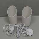 SUNVIE 2 Pack Uplighting Indoor Floor Can Light, 5W Up Lights with 2700K LED GU10 Bulbs, Uplights Floor Spot Lights Indoor for Home Accent Lighting, 5.9 FT Plug Cord & Foot Switch (White)