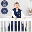 BSTOPPT 3 Pack Baby Sleep Sack 6-12 Months 100% Rayon Cotton Baby Sleeping Bag 2-Way Zipper Toddler Wearable Blankets Comfy Stretchy Lightweight TOG 0.3 Purple&Clouds&Starry Sky, Medium