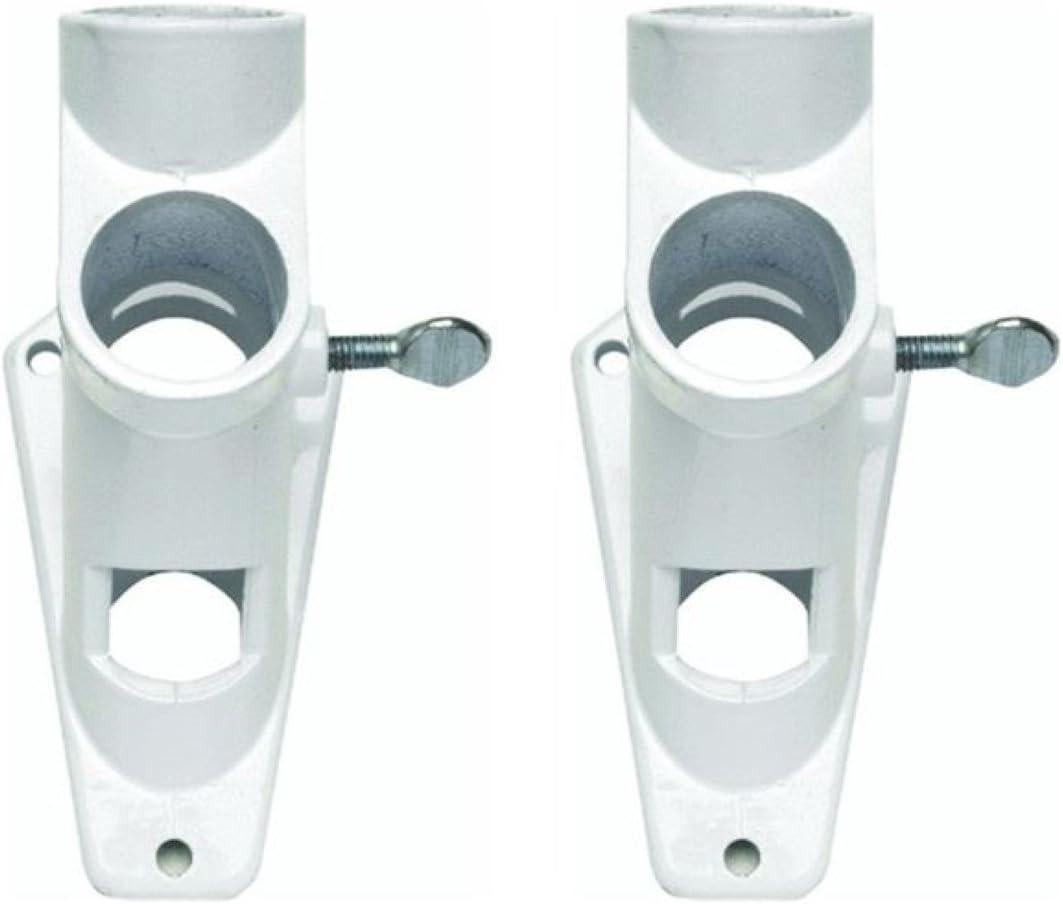 Valley Forge Flag 2 Position 1" White Powder Coated Aluminum Flag Pole Bracket (2 Pack)