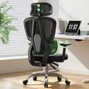 Office Chair Ergonomic Desk Chair Breathable Mesh Chair with Lumbar Support & Headrest, Black Office Chair 330 Lbs Home Computer Chair Thickened Cushion for Adults & Women (Small Chair)