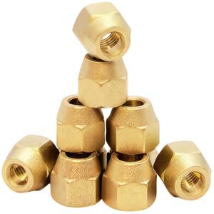 1/4" Brass Flare Nut, 10Pcs, SAE 45 Degree