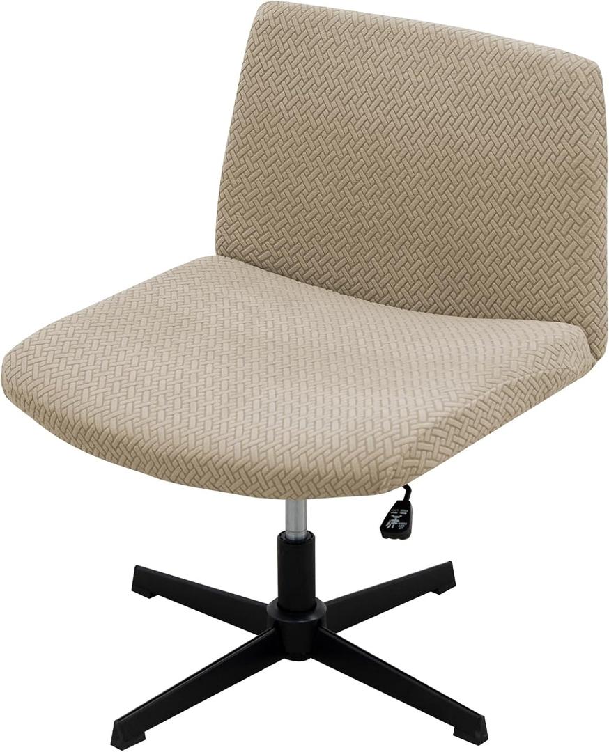 Armless Chair Cover Office Desk Chair Cover, Waterproof and Elastic Criss Cross Chair Cover, Vanity Chair Covers,Mid Back Wide Seat Accent Chair Covers