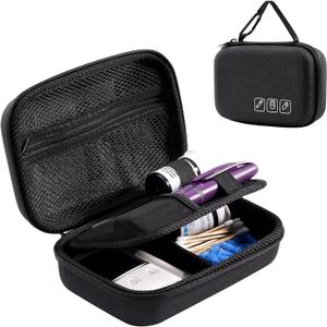 ProCase Diabetic Supplies Hard Travel Case, Diabetes Storage Bag for Glucose Meter, Insulin Pen, Blood Sugar Test Strips, Syringe, Needles and More Kits, Diabetic Care Kits Organizer Holder -Black
