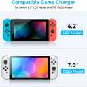 NEWDERY External Battery Station for Nintendo Switch, 10000mAh Backup Portable Charger Case with Quick Charging, 2 Extra Game Card Slots, Adjustable Kickstand