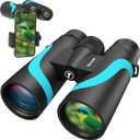 15x55 HD Binoculars for Adults  High Powered Large View, BAK4 Prism, Waterproof & Lightweight for Bird Watching, Hiking, Travel, Cruise, Sports with Phone Adapter (Blue)