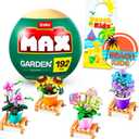 Zuru Max Garden Pot Plants Set for Kids - Bundle with Zuru Max Garden Bricks Blind Ball Plus Sticker and Door Hanger | Zuru Max Garden Collection Series 1