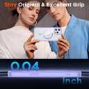 SUPFINE Magnetic for iPhone 12 Pro Max case, [Compatible with MagSafe][Clear Hard Back with Soft TPU Bumper][12FT Military Grade Drop Protection] Shockproof Phone Case,Clear Purple