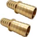 2 PCS Brass Reducer 3/4" to 5/8" Barb Hose ID Splicer Barbed Fitting, Hex Union Connector by CX WONDERLAND